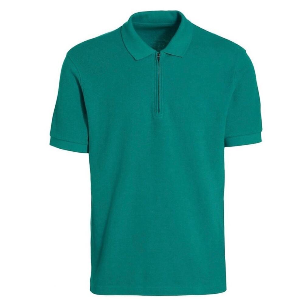 Rhone Towel Terry Polo Shirt Quarter Zip Short Sleeve Pullover Cotton Teal  XL